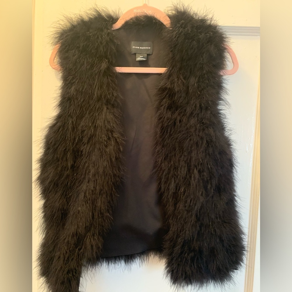 Club Monaco furry black vest